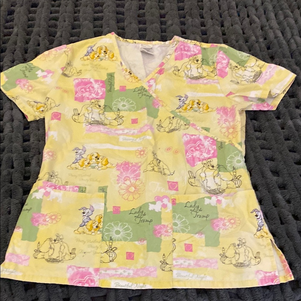 Women’s Disney Scrub Tops with Daisy Duck and Lady and the Tramp Designs - Picture 7 of 12